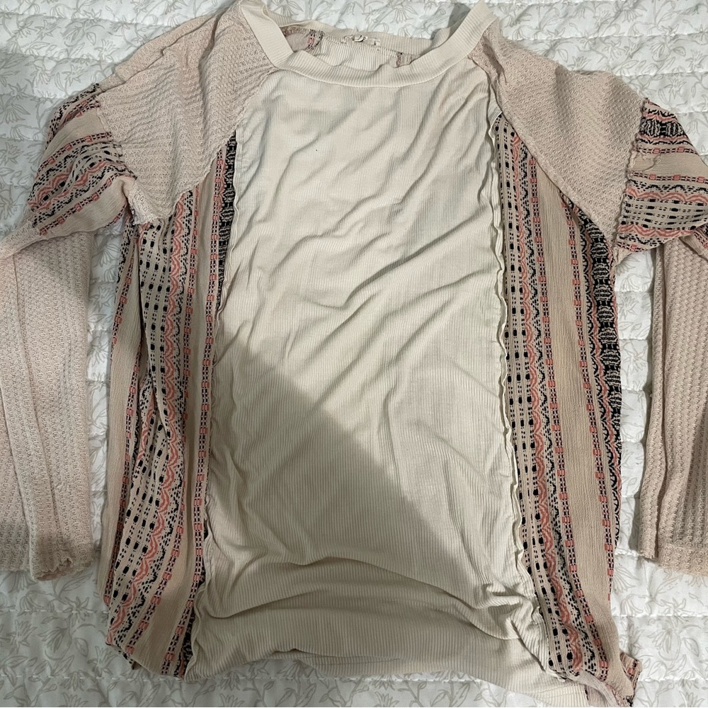 POL Super Cute Boho Long Sleeve Top